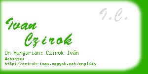 ivan czirok business card